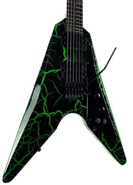 Asteroid DE - Black/Green Crackle w/ Floyd Rose